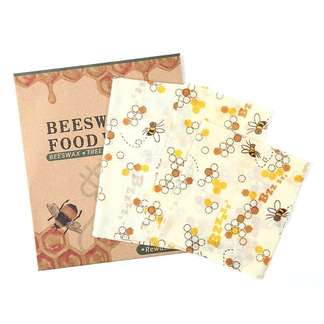 Eco-Friendly Beeswax Food Wraps - 3-Pack for Sustainable Food Storage