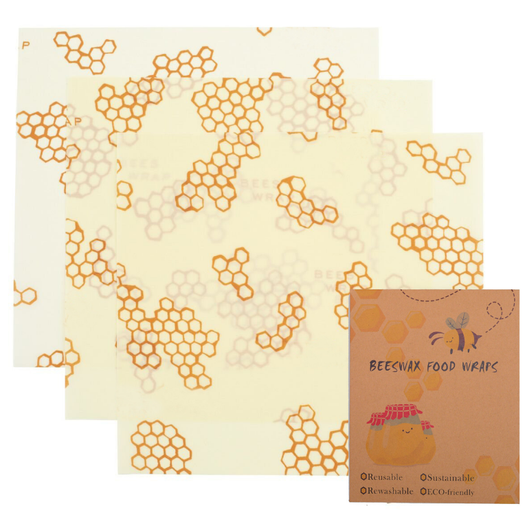 Eco-Friendly Beeswax Food Wraps - 3-Pack for Sustainable Food Storage