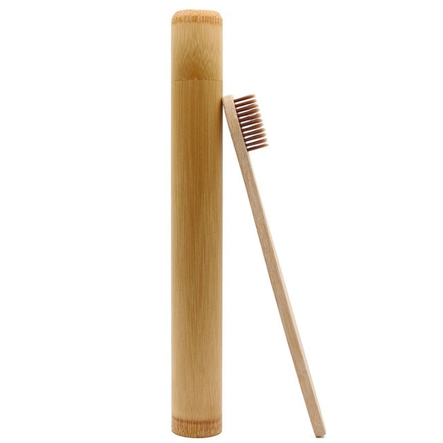 Bamboo (5-Pack) Toothbrush & Holder Set - Eco-Friendly, Soft Bristles