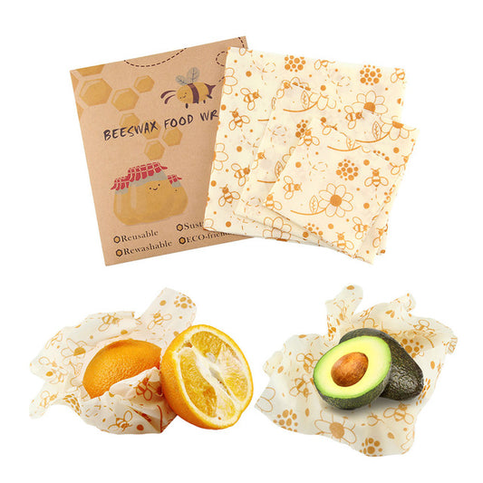 Eco-Friendly Beeswax Food Wraps - 3-Pack for Sustainable Food Storage