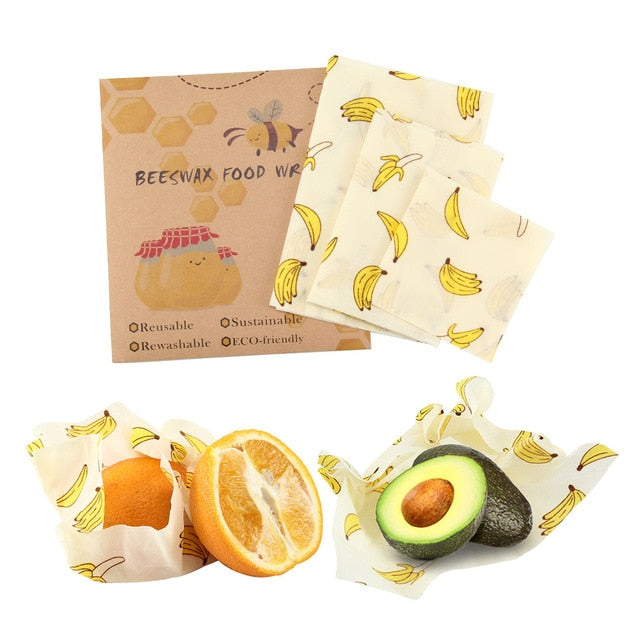 Eco-Friendly Beeswax Food Wraps - 3-Pack for Sustainable Food Storage