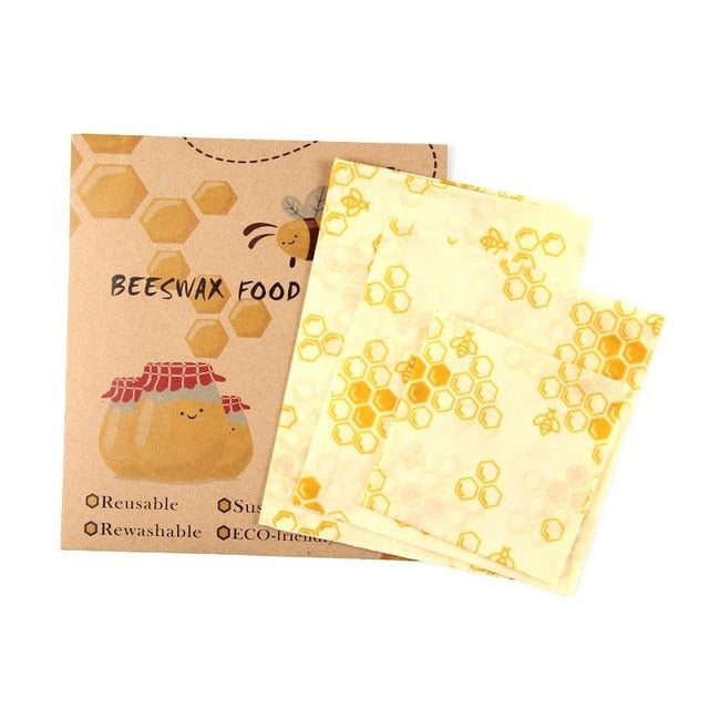 Eco-Friendly Beeswax Food Wraps - 3-Pack for Sustainable Food Storage